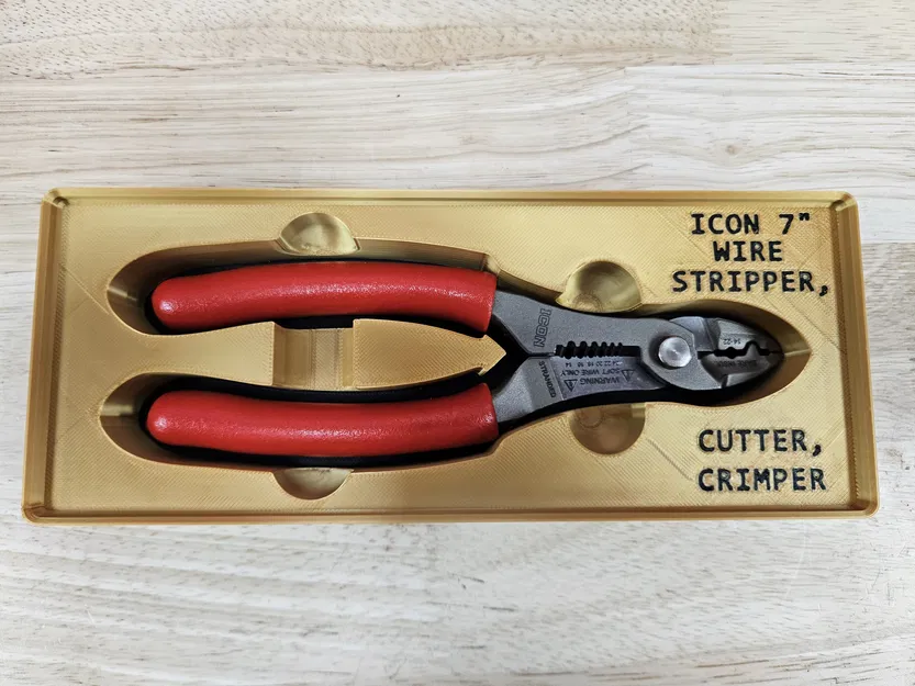 Khay Gridfinity cho kìm tuốt dây/cắt/bấm cos Icon 7" (2x5) - Image 1