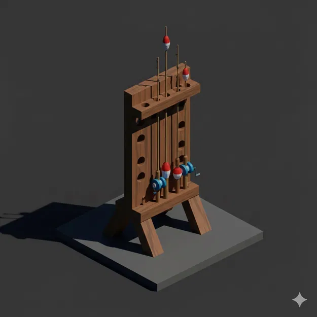 Giá đỡ cần câu Low Poly - Image 1