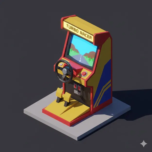 Máy Đua Xe Arcade Low Poly - Image 1
