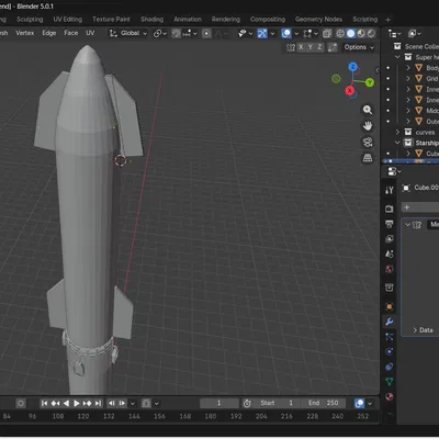Starship - Mô hình tàu vũ trụ làm bằng Blender