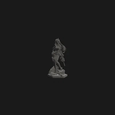 Cô Gái Anime/Hentai Cầm Súng (3D Print Model)