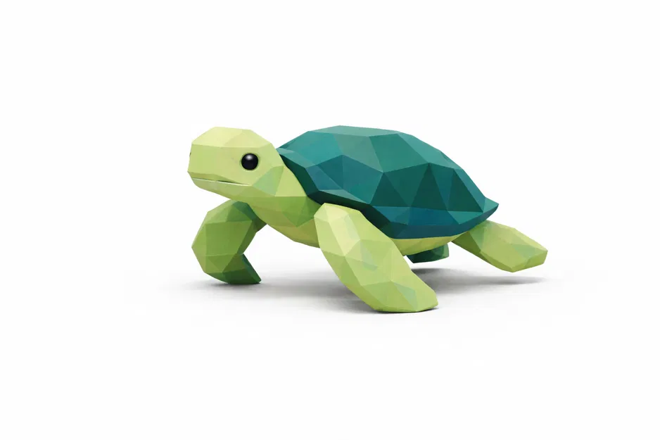 Bộ Thú Biển Tối Giản – Low Poly (Cá mập, Cá voi, Cá heo & Rùa biển) - Image 6