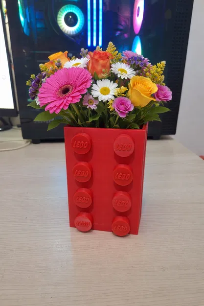 Bình Hoa Gạch LEGO (Lego Brick Flower Vase) In 3D - Image 2
