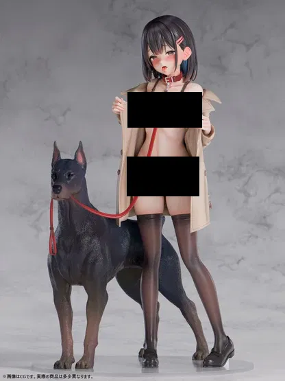 Cô Gái Anime/Hentai Sexy Đi Cùng Chó – Mẫu In 3D - Image 1