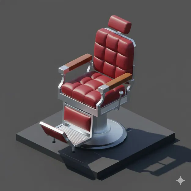Ghế cắt tóc barber Low Poly - Image 1