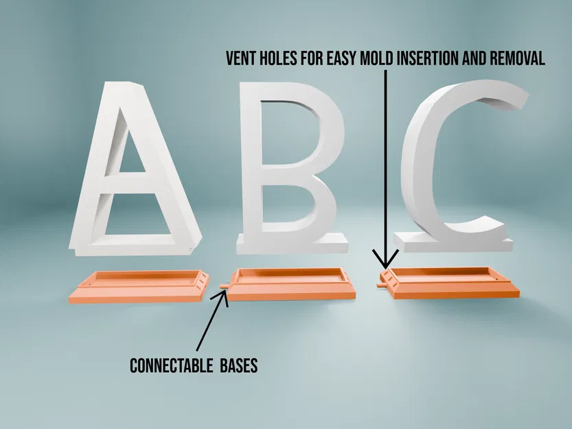 Khuôn Chữ Cái Alphabet và Đế (Base) Ghép Nối - Image 2