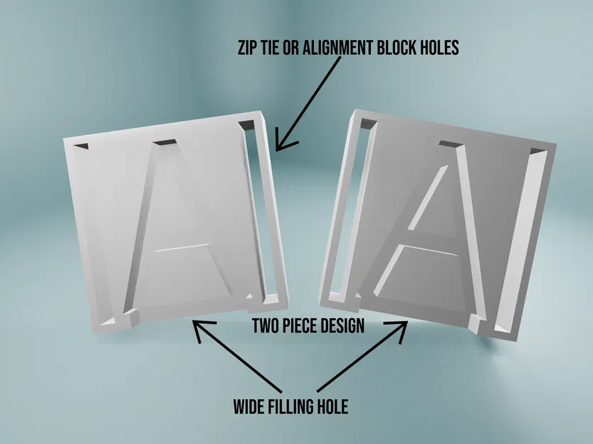 Khuôn Chữ Cái Alphabet và Đế (Base) Ghép Nối - Image 3