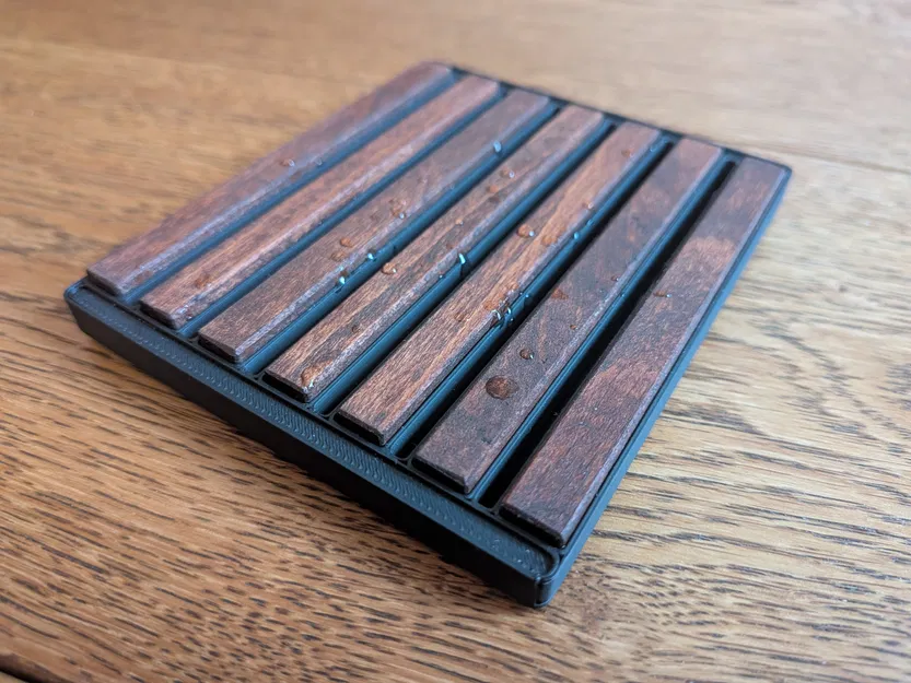 Coaster – Miếng lót ly kết hợp in 3D và thanh gỗ - Image 2