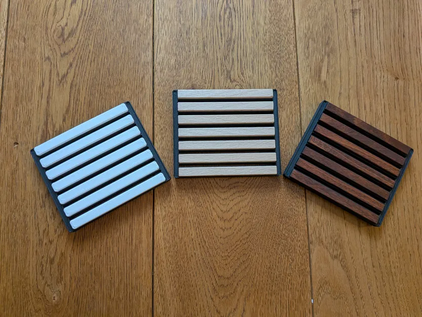 Coaster – Miếng lót ly kết hợp in 3D và thanh gỗ - Image 3