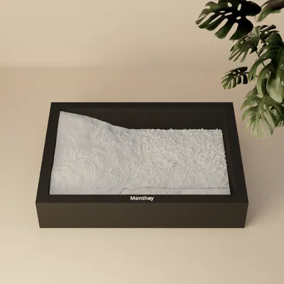 Monthey, Thụy Sĩ - Bản thu nhỏ 3D địa hình