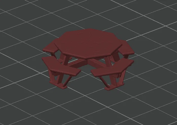 Bàn Picnic Tỉ Lệ N (N Scale Picnic Table) - Image 1