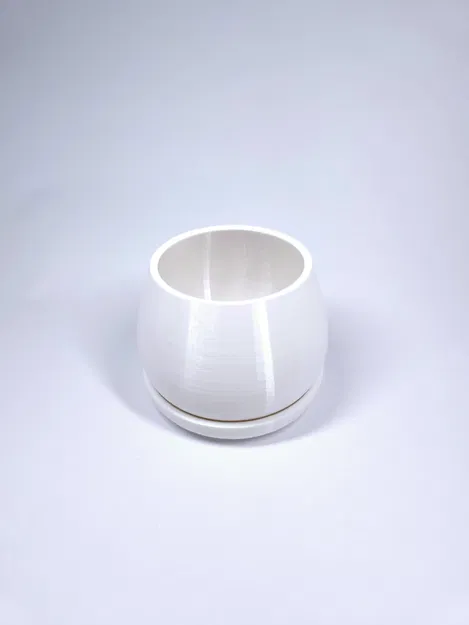 Chậu tròn kèm đế (tự tưới cỡ nhỏ) - Image 1