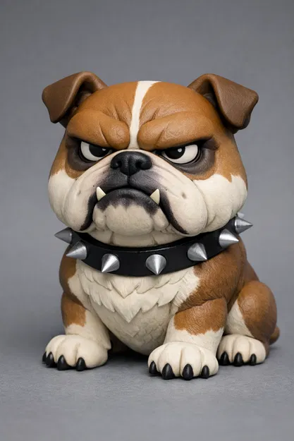 Grumpy Dog – Chú chó mặt cau có với vòng cổ bản to - Image 1