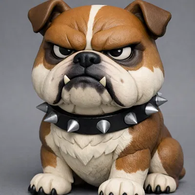 Grumpy Dog – Chú chó mặt cau có với vòng cổ bản to