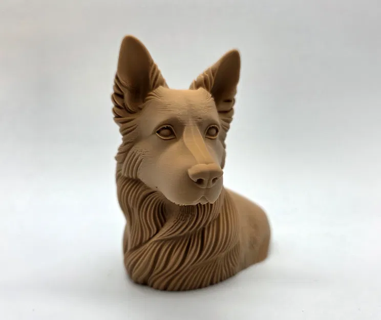 Tượng Bán Thân Chó Becgie Đức (German Shepherd Bust) - Image 4