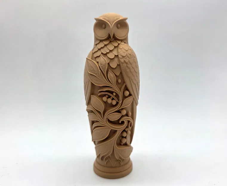 Tượng Cú Mèo Chạm Khắc Trên Cành Ô Liu - Image 1