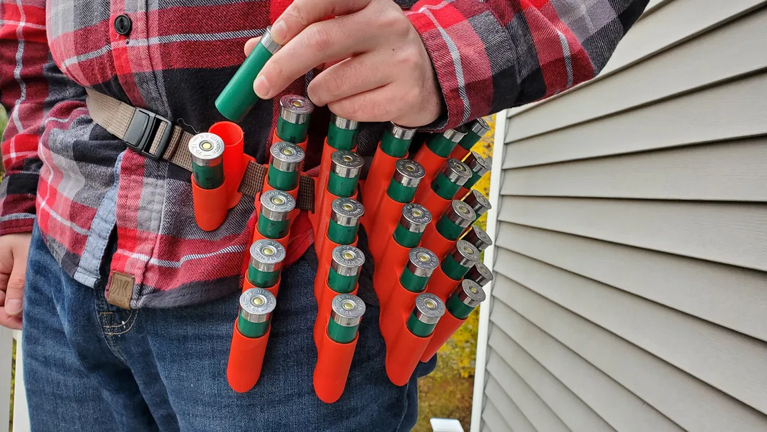 Porcupine Shell Holder – Giá giữ vỏ đạn gắn thắt lưng (parametric) - Image 1