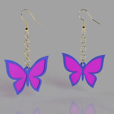 Bông tai bươm bướm, mặt dây chuyền & móc khóa