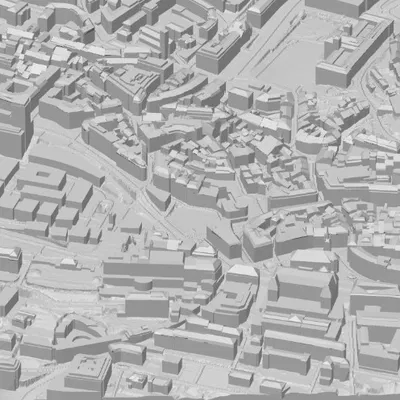 Mô hình địa hình 3D thành phố Lausanne chi tiết từ LiDAR