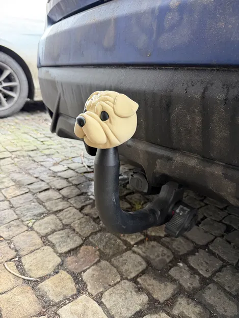 Nắp chụp tow-ball hình đầu chó Shar Pei - Image 1