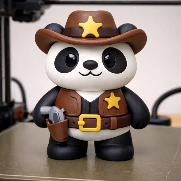 Sheriff Panda – Gấu trúc Sheriff Viễn Tây dễ thương – Dễ in - Image 1