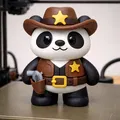 Sheriff Panda – Gấu trúc Sheriff Viễn Tây dễ thương – Dễ in - Thumbnail 1