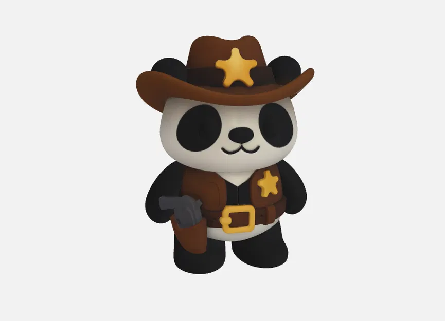 Sheriff Panda – Gấu trúc Sheriff Viễn Tây dễ thương – Dễ in - Image 2