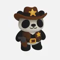 Sheriff Panda – Gấu trúc Sheriff Viễn Tây dễ thương – Dễ in - Thumbnail 2