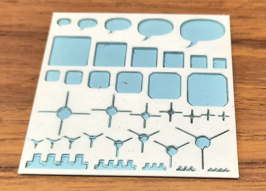 Mini Stencil - Shape Mix #1 - Cỡ Sticky Note - Image 1