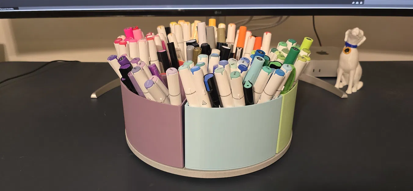 Art Supplies Carousel – Khay xoay sắp xếp dụng cụ vẽ & đồ thủ công - Image 1