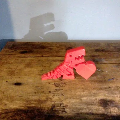 Khủng Long T-Rex Thân Tim In 3D - Quà Tặng Valentine Độc Đáo