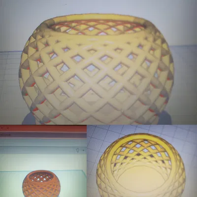 Bình Hoa 3D Họa Tiết Lưới Đan - Trang Trí Độc Đáo Cho Ngôi Nhà