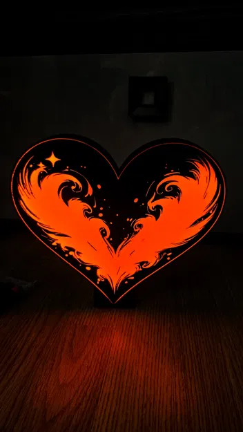 Đèn Wings Heart (Lightbox) – Mặt sau đen - Image 1