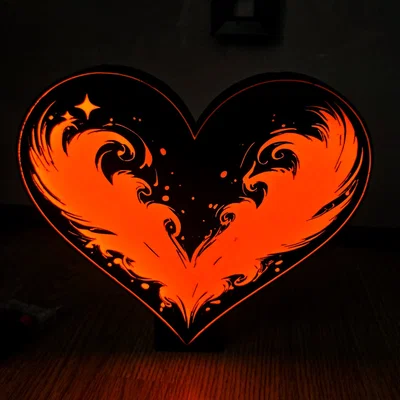 Đèn Wings Heart (Lightbox) – Mặt sau đen