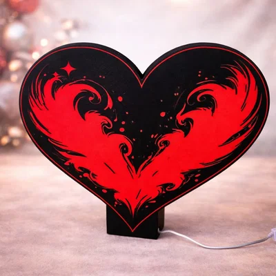 Đèn Wings Heart (Lightbox) – Mặt sau đen