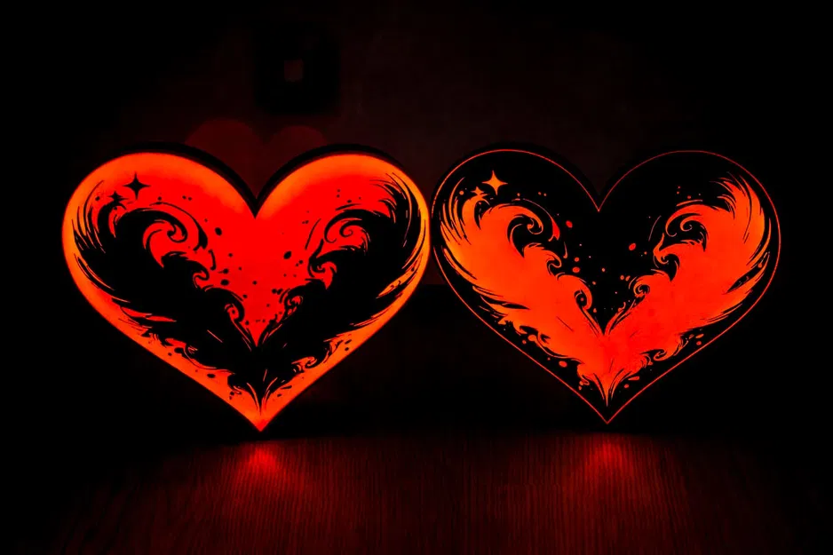 Đèn Wings Heart (Lightbox) – Mặt sau đen - Image 5