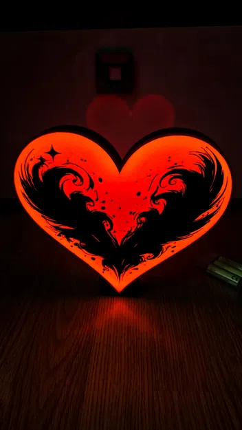 Đèn Wings Heart Lamp Red Back (Lightbox) - Image 1