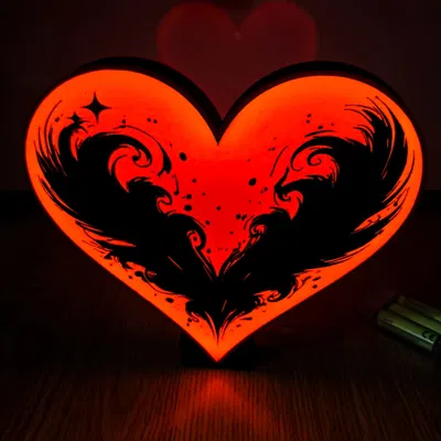Đèn Wings Heart Lamp Red Back (Lightbox)