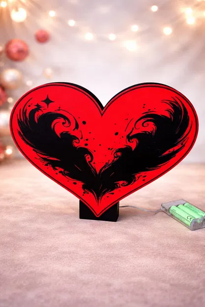 Đèn Wings Heart Lamp Red Back (Lightbox) - Image 2