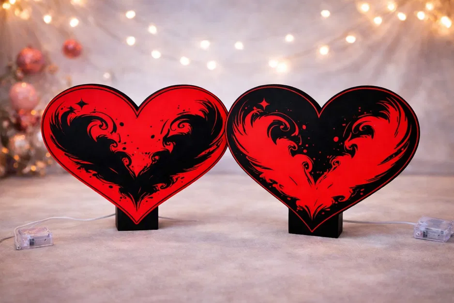 Đèn Wings Heart Lamp Red Back (Lightbox) - Image 5