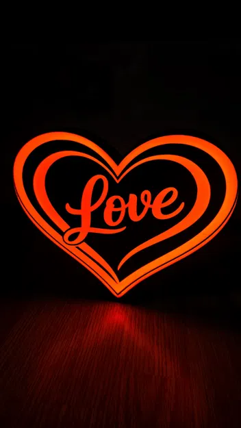 Đèn/Lamp Love Heart (Lightbox) – Trái tim tình yêu - Image 1
