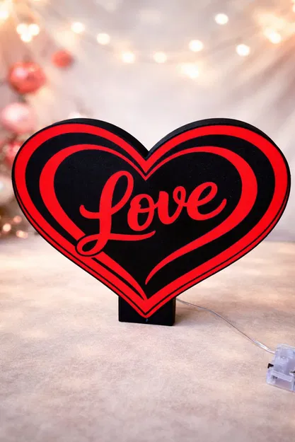 Đèn/Lamp Love Heart (Lightbox) – Trái tim tình yêu - Image 2