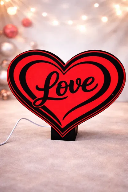 Đèn/Lighbox Trái Tim Tình Yêu (Love Heart Lamp/Lightbox) - Image 2