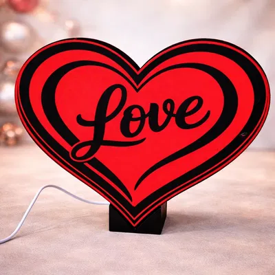 Đèn/Lighbox Trái Tim Tình Yêu (Love Heart Lamp/Lightbox)