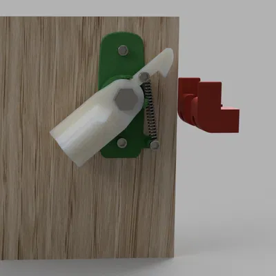 Chốt Khóa Cửa Xếp Chống Mèo (Spring-Loaded Lock In 3D)