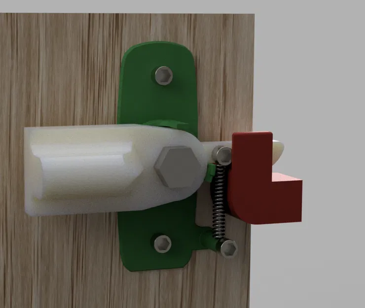 Chốt Khóa Cửa Xếp Chống Mèo (Spring-Loaded Lock In 3D) - Image 2