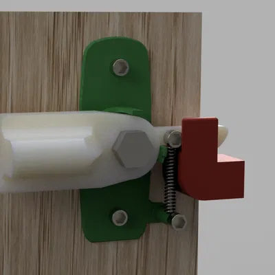 Chốt Khóa Cửa Xếp Chống Mèo (Spring-Loaded Lock In 3D)