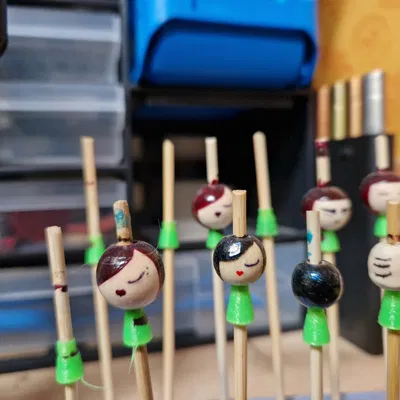 Tay cầm TPU dạng cone cho que xiên gỗ để sơn hạt & miniature