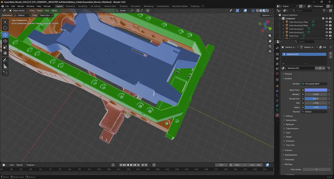 Model 20+22 3D Set Mogster Battery Holder - Image 1