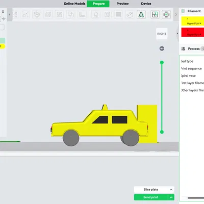 Mô Hình Xe Taxi Vàng 3D Đẹp Mắt